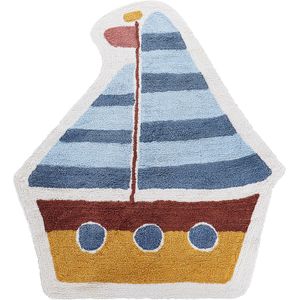 Vloerkleed meerkleurig katoen schip patroon tapijt kinderkamer woonkamer kindertapijten