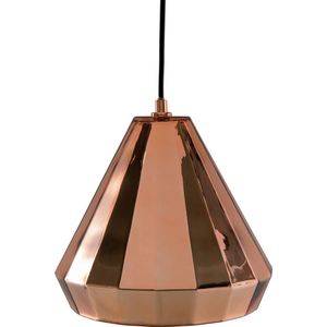 Hanglamp koper hoogglans lampenkap geometrische kegel industrieel ontwerp