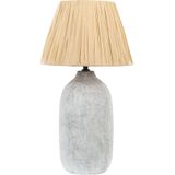Tafellamp grijs keramiek 56 cm natuurlijke papieren lampenkap nachtlamp woonkamer slaapkamer verlichting