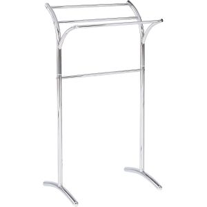 Handdoekstandaard zilver 51 x 91 cm glanzend 4 rijen Standaard voor handdoeken Moderne badkameraccessoires