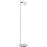 Staande lamp wit metaal 149 cm betonnen voet verstelbare lampenkap spotlight industrieel ontwerp