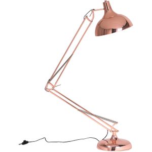 Staande lamp koper metaal 175 cm verstelbaar trechtervormige lampenkap modern ontwerp