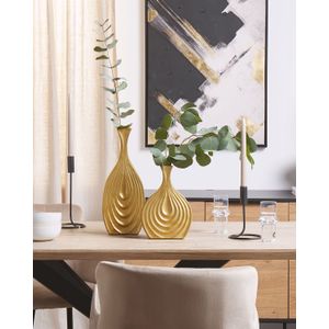 Moderne elegante keramische vaas in goud 39 cm Thapsus