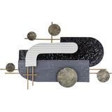 Wanddecoratie Zwart en Goud Ijzer Metaal Sculptuur Geometrische Muur Kunst Abstract Glam Modern Accessoire