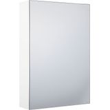 Spiegelkast wit/zilver glas multiplex MDF soft-close 2 planken 40 x 60 cm modern