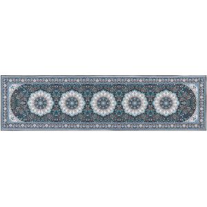 GEDIZ - Loper tapijt - Blauw - 80 x 300 cm - Polyester