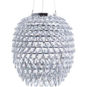 Plafondlamp zilver kristal 110 cm hanglamp sfeervol licht glam