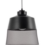 Hanglamp zwart metaal mesh vintage industrieel ontwerp plafondlamp
