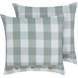 TAMNINE - Sierkussen set van 2 - Mintgroen - 45 x 45 cm - Polyester