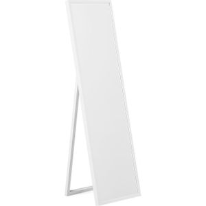 Staande spiegel wit 40 x 140 cm kunststof rechthoekig moderne retrostijl