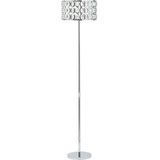 Staande lamp zilver metaal 160 cm hoogte kristallen lampenkap modern glamour stijl