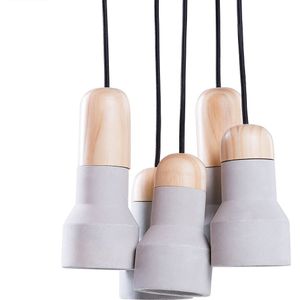 Hanglamp 5-lichts cluster grijs beton industrieel