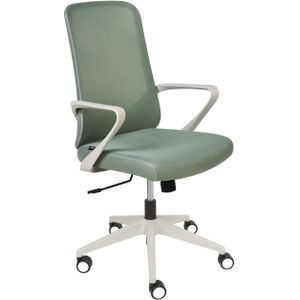 Bureaustoel groen stof draaibaar computerstoel verstelbaar zitting rugleuning modern werkkamer