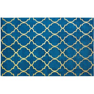 YELKI - Vloerkleed - Marineblauw - 80 x 150 cm - Viscose