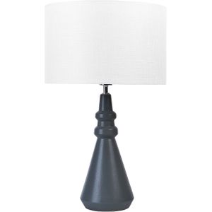 Tafellamp Zwart Keramiek 66 cm Witte trommelkap Handgemaakt Nachtkastje Woonkamer Slaapkamer Verlichting