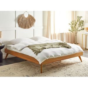 BERRIC - Tweepersoonsbed - Lichthout - 180 x 200 cm - MDF