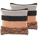 MIHALGAZI - Sierkussen set van 2 - Multicolor - 45 x 45 cm - Katoen