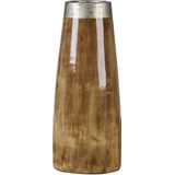 Beliani CYRENE - Decoratieve vaas - Donkere houtkleur - Terracotta