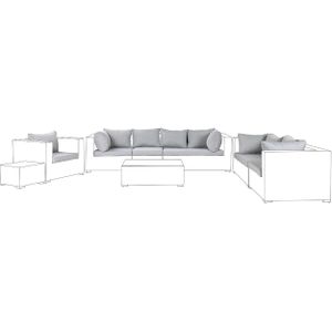 Set van Kussenovertrekken voor Tuin Lounge Cream Wit Polyester met ritsen UV-bescherming Tuin Terras Balkon