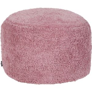 Poef roze katoen 50 x 35 cm fluffy decoratief zitkussen handgemaakt boho moderne stijl woonkamer slaapkamer