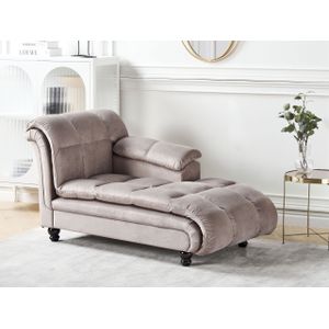 Moderne Chaise Longue gestoffeerd taupe zwarte poten Lormont