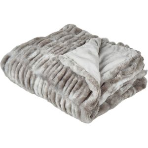Bedsprei grijs zacht nepbont kunstbont 150 x 200 cm shaggy fluffy deken voor bed slaapkamer woonkamer