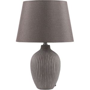 Tafellamp bruin keramiek 52 cm lampenkap nachtlamp woonkamer slaapkamer verlichting retro stijl