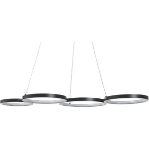 Hanglamp Zwart Aluminium Geintegreerde Led Lampen 5 Ronde Ringen Hangend Modern Verlichting