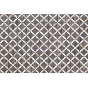 GENC - Patchwork vloerkleed - Grijs - 140 x 200 cm - Jacquard