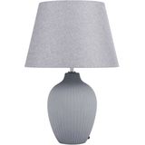 Tafellamp grijs keramiek 52 cm lampenkap nachtlamp woonkamer slaapkamer verlichting retro stijl