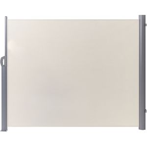 Windscherm beige polyester 160 x 300 cm zijluifel aluminium frame uitrolbaar