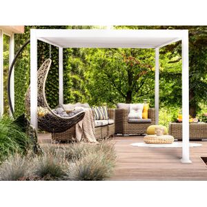 Moderne tuinpaviljojen 310 x 310 cm aluminium frame wit Fornoli