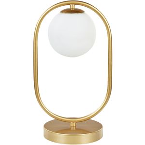 Tafellamp goud glazen lampenkap ijzeren frame enkele lamp modern ontwerp woonaccessoire woonkamer