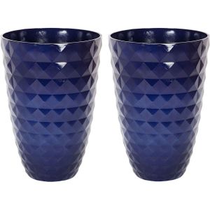 Bloempot blauw 35 cm ronde bloempot modern design