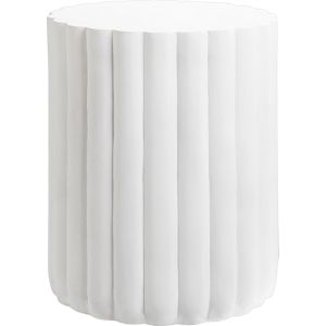 Bijzettafel tafeltje wit lichtbeton glasvezel ronde vorm uv roest vlekken wind water bestendig boho moderne buiten woonkamer