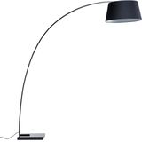 Staande lamp metaal zwart 234 cm gebogen frame lampenkap modern design