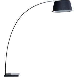 Staande lamp metaal zwart 234 cm gebogen frame lampenkap modern design