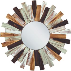 Wandspiegel Multicolour Chinese ø 75 Rond Decoratief Wandmontage Accentstuk