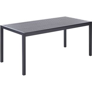 Tuintafel zwart aluminium 180 x 90 cm rechthoekig voor 6 personen modern ontwerp