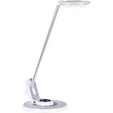 LED-bureaulamp Zilver metalen tafelverlichting Leescomputerlamp Verstelbare arm Dimmer Kleurtemperatuur USB-poort