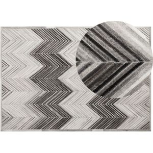 Vloerkleed multicolor koeienhuid leer 160 x 230 cm patchwork chevron modern