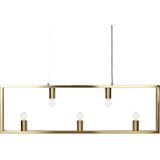 5 lampen hanglamp messing metaal rechthoekig frame glamour industriële stijl woonkamer slaapkamer eetkamer