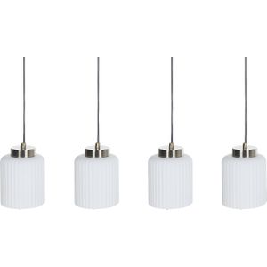 Hanglamp zwart met messing metaal met wit glazen lampenkap modern industrieel minimalistisch ontwerp