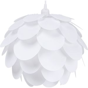 Hanglamp witte bloemblaadjes dennenappel