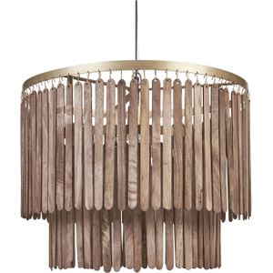 Hanglamp donker hout natuurlijke mangohout plafondlamp boho industriële stijl woonaccessoires handgemaakt