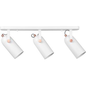 Plafondlamp 3-lichts wit metalen klokvormige elegante moderne retro stijl