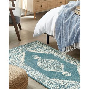 GEVAS - Vloerkleed - Blauw - 80 X 150 cm - Wol