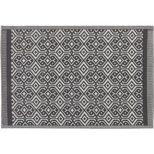 Buitenkleed zwart/wit polypropyleen geometrisch patroon 120 x 180 cm