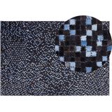 IKISU - Patchwork vloerkleed - Bruin - 140 x 200 cm - Koeienhuid leer