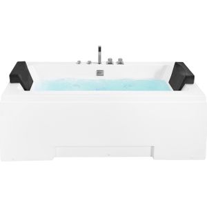 Whirlpool bad wit sanitair 150 x 75 cm rechthoekig dubbel 157 x 85 cm massage functie hoofdsteun modern ontwerp